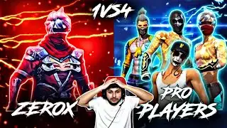 1VS1 KING IN 1VS4😈 | ZEROX FF 1VS4 FULL GAMEPLAY🥵⚡ 