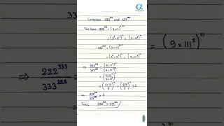 Compare (222)^333 and (333)^222Which one is larger?#maths #education #exponential