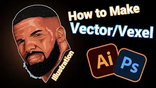 Vector Line Art Illustrator - DRAKE (Vector Art Tutorial - İLLUSTRATOR HIZLANDIRILMIŞ ÇİZİM)
