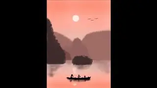 How to draw easy sunset scenery for beginners