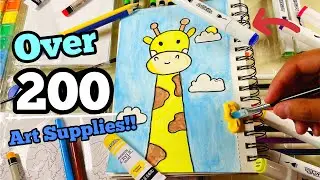 UNBOXING OVER 200 Art Supplies!!! 🎨￼| BONUS Drawing At The End!! | SB Art