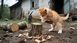 Yavru Kedi,Hasta Annesine Bakıyor.(Kitten Takes Care of Sick Mother.)
