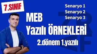 7.sınıf MEB Yazılı Örnekleri Matematik 2.dönem 1.yazılı Çözümleri 1. 2. 3. SENARYO + PDF
