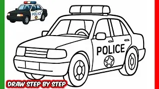 How to Draw a Police Car – Step by Step Realistic Sketch #howtodraw