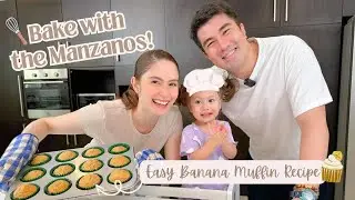 BAKE with the MANZANOS! | EASY BANANA MUFFIN RECIPE | Jessy Mendiola