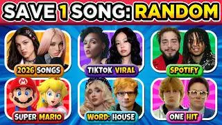 Save One Song RANDOM Rules, 6 SONGS✨Save your Favorite Tracks!🔥 | Music Quiz 2026