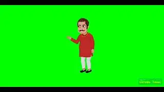 A man walking green screen background cartoon