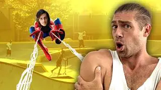 Spiderman's STUNT DOUBLE, Kids CRAZY Flips & Recovery GOALS