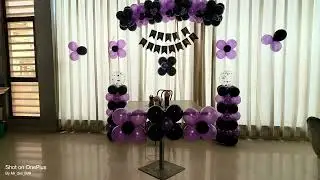 Black & dark purple balloons  Decoration Ideas At Home / Quick & Easy Birthday backdrop decoration