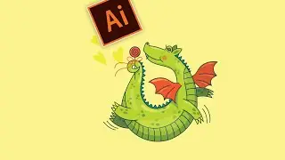 Как нарисовать милого ДРАКОНЧИКА в Adobe Illustrator. Подробный урок для начинающих и продолжающих.