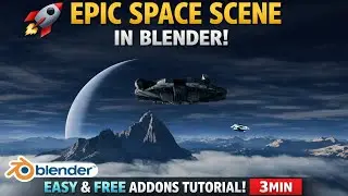 Cinematic Spaceship Scene in Blender(5.0) | Using BlenderKit FREE Addon | Beginner Friendly 