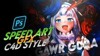 Speed Art - Anime Gfx C4D Style in Mobile || Gawr Gura