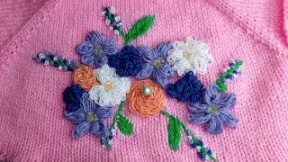 Кесте тігіп үйрену🤩.Вышивка гладью цветы для начинающих.DIY