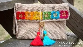 HOW to CROCHET BOHEMIAN CLUTCH BAG - Boho Evening Hand Bag Bolsa