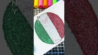 How to make sticker 🇮🇹 Italy flag easy step by step with glitter #italy #sticker #glitter