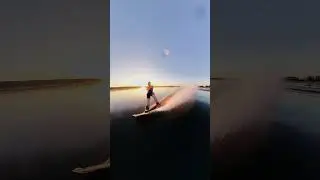 Perfect wakeboard sunset ride