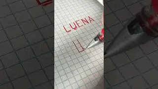 Luena, writing the monogram. Follow me 