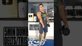 Intense 5 Minute HIIT Dumbbell Home Workout Circuit for Shoulders, Triceps & Abs! 💪🏻👽
