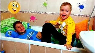 Как мы провели 24 ЧАСА В ВАННОЙ.  ЧЕЛЛЕНДЖ ОТ ВЛАДА И АНДРЕЯ.