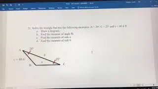 Law of Sines - AAS