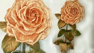 Золотая роза из изолона своими руками, большая ростовая роза, как покрасить изолон