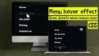 MENU HOVER EFFECT | show details when mouse over using CSS only