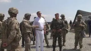 President of Romania visits US troops at MK Air Base, Romania