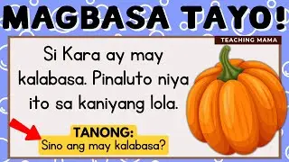 MAGBASA TAYO! | PAGSASANAY SA PAGBASA NG TAGALOG | FILIPINO READING FOR KINDERGARTEN | TEACHING MAMA