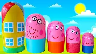 Peppa Pig Nesting Dolls Toy Surprises! Opening Nesting Eggs Blind Bags for Kids!