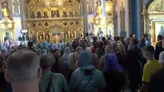 Фрагмент патриаршей службы в Спасо-Преображенском соборе Валаамского мужского монастыря