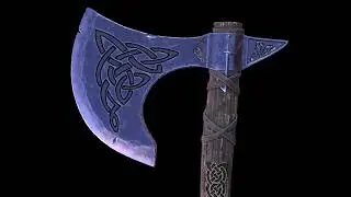 Viking Axe 3D model, Arnold render (Blender, Substance Painter, Zbrush, Maya)