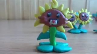 Plants vs Zombi 2 из пластилина!!!!!