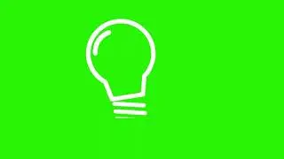 Idea Bulb Icon  Animation | Green Screen Chroma Key 1080p