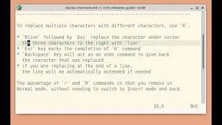 Replace character(s) in Normal mode
