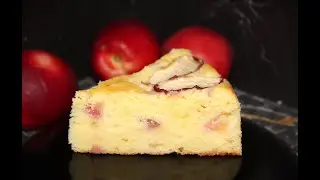 Творожный пирог с нектаринами.Cottage cheese pie with nectarines.