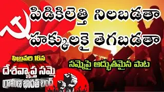 పిడికిలెత్తి నిలబడతా హక్కులకై తెగబడతా&All India Strike Songs//kalyanpnm