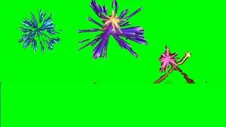 Colourfully firework green screen video