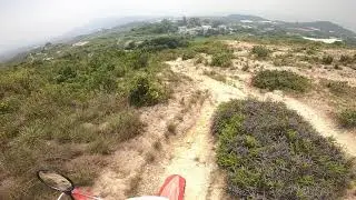 Stepping up on a hill on the Honda XR 250