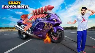 BURNING HAYABUSA *WORTH 20,00,000RS* WITH CRACKERS ? WILL IT SURVIVE ???