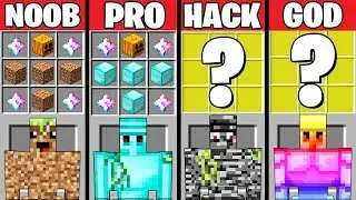 Minecraft Battle: GOLEM CRAFTING CHALLENGE - NOOB vs PRO vs HACKER vs GOD in Minecraft Animation