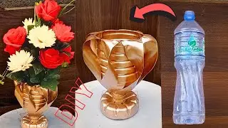 Simple and easy bottle craft# Beautiful flower 🌹 vase