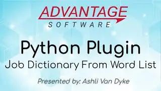 Python Plugin: Job Dictionary From Word List