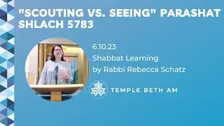 Shabbat Learning: "Scouting vs. Seeing" Parashat Shlach 5783