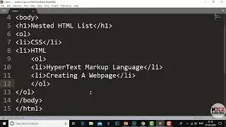 Nested Html Ordered List inside in Html Course Tutorial on Part-49