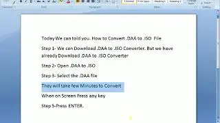 How to Convert  DAA to  ISO