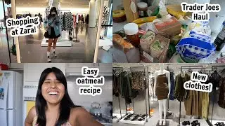 Weekly Vlog | Shop with me at Zara, Trader Joes haul, and Easy oatmeal recipe
