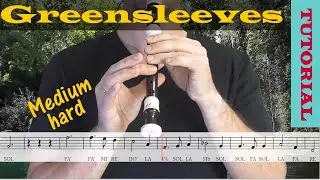 Greensleeves - Tutorial flauta con partitura | Karaoke instrumental