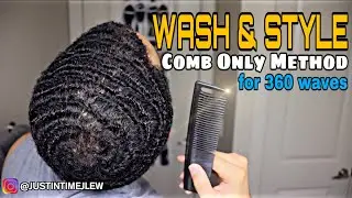 360 Waves: Wash and Style - Comb Until Dry Method - (Instant Results) Without a Durag or Brush