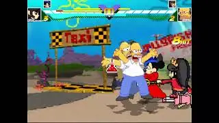 Mugen Request: Ashley & Mickey EX vs Homer X & Dora