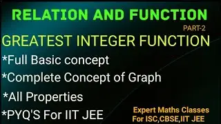 Greatest Integer Function For IIT JEE And Class 12th